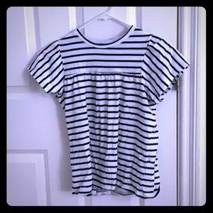 Navy and white striped proofed tee shirt